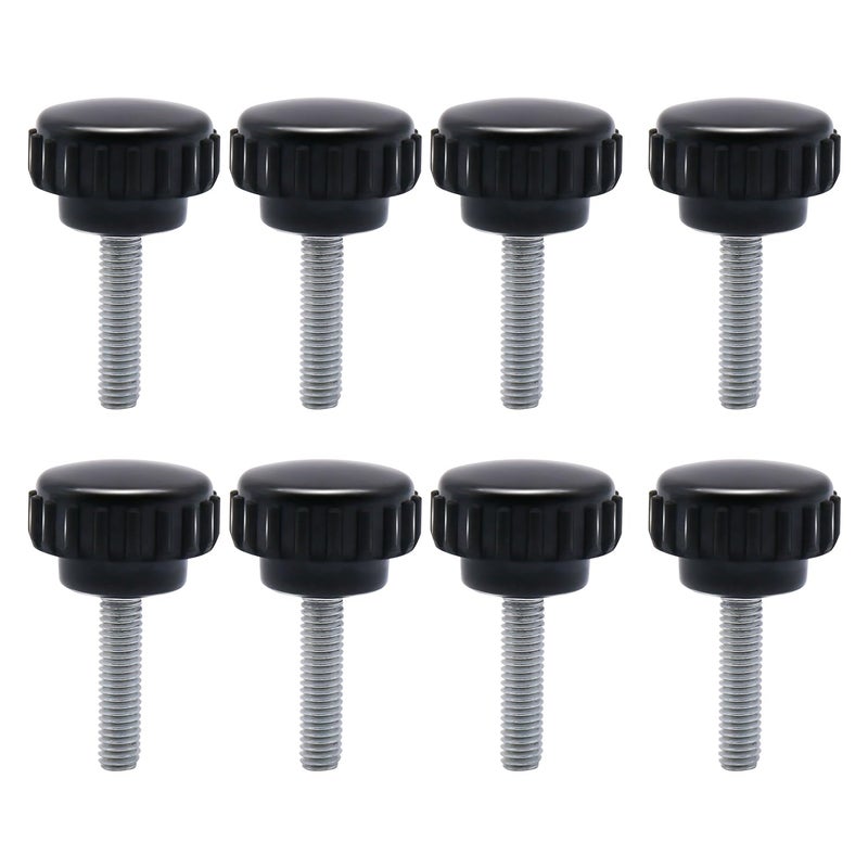 QIMAOO 8pcs Metric Male Thread Knurled, M5 x 50mm Black Thumb Screw Clamping Knobs Plastic Grip Threaded Knurled - Image 1